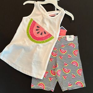 Girls 2pc watermelon short set - size 5/6 - BNWT